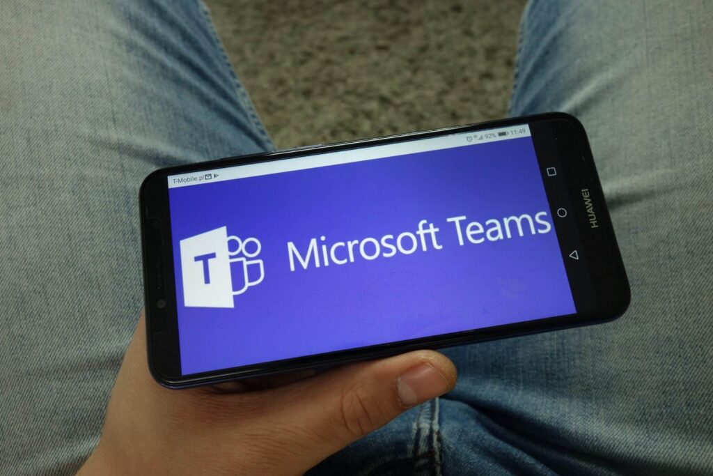 MS Teams on mobile phone