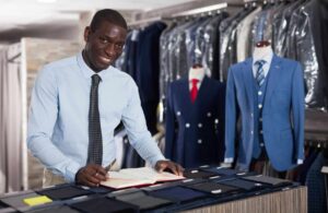 clothing store employee in formal outfit