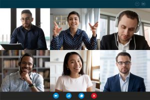 remote employes on a virtual meeting