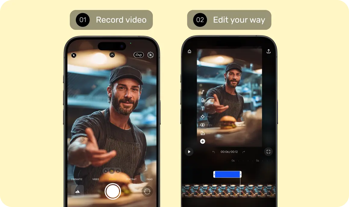 Built-in video creation tools